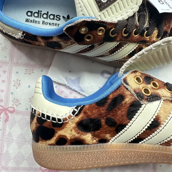 adidas x Wales Bonner Samba Leopard Print Pony Hair Low-Top Sneakers - Picture 11 of 11